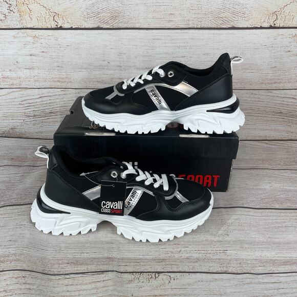 Cavalli Class Sport S23-S00CW8643 Womens Size EU 39 US 6.5 Sneakers Black - Picture 1 of 11